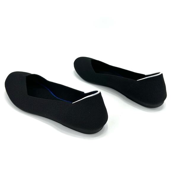 Rothy's Ballet Flats Size 7 Black Knit Eco-Friendly Sustainable Vegan Round-Toe - Picture 3 of 13